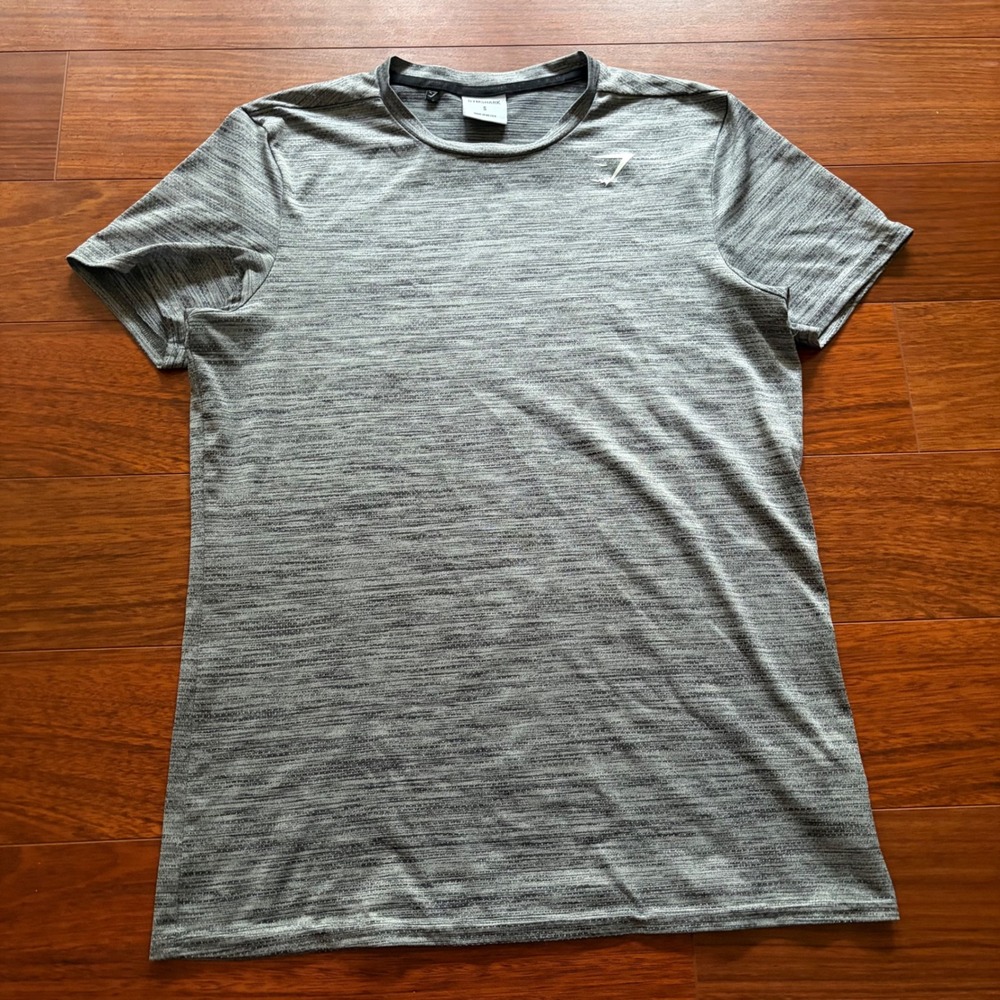 Y2K Gymshark Heather Grey Space Dye Short Sleeve Performance Workout T-Shirt S